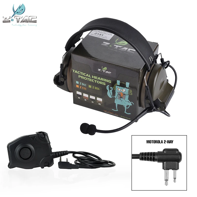 Motorola 2-Way Z-Tactical Z-TAC Softair Comtac II Peltor Наушники Без функции шумоподавления с PTT Push To Talk гарнитура адаптер - Color: Motorola 2-Way