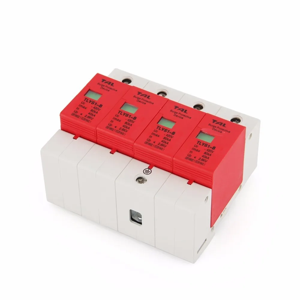 Защита от перенапряжения защита для дома 3P + N 40KA ~ 80KA 275V 385V 420V AC Spd | Обустройство