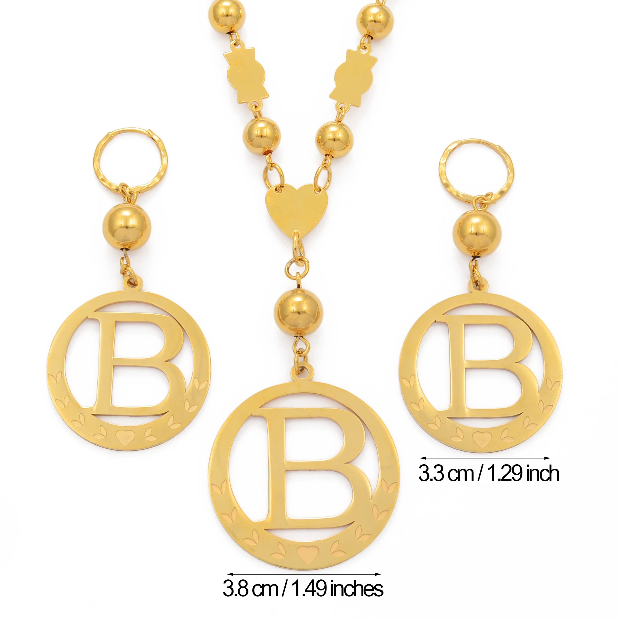 Big Size Letters Set Pendant Necklaces & Spring-Ring Gold Color Micronesia Alphabet English Initial Letter A-Z Jewelry | Украшения и