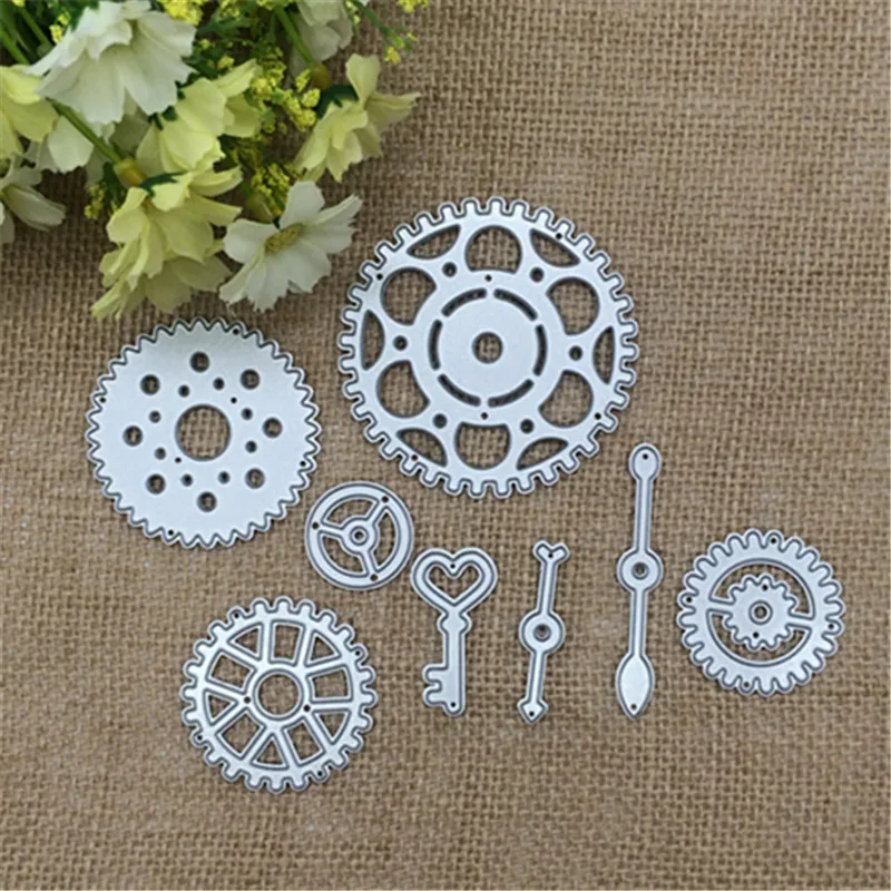 8 шт./компл. круглая Шестерня для ключей металлические режущие штампы Трафаретный