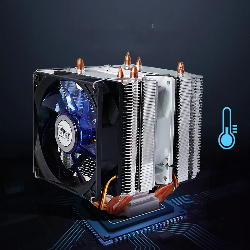 4 Медь тепловыми Ультра-тишина Процессор охладитель светодиодный свет для AMD Intel