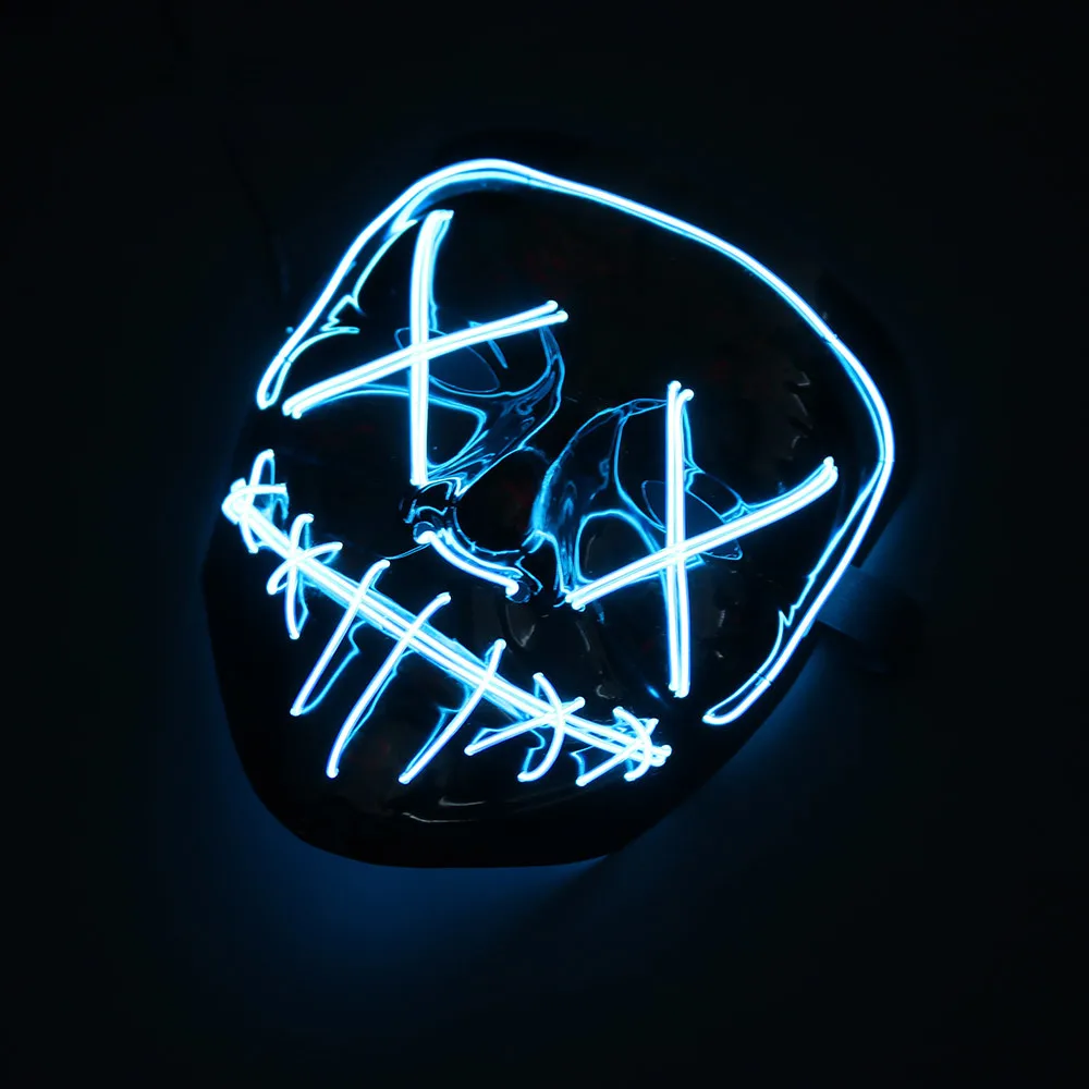 Светодиодный светильник для Хэллоуина маска вечерние неоновые маски игр ужасов