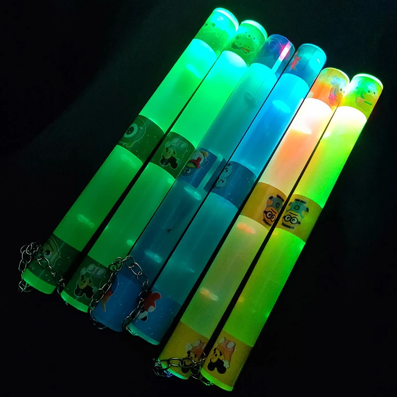 26 см Nunchaku пластиковая светящаяся игрушка для детей искусство цепи безопасный Брюс Ли нунчаки для начинающих Китайский Kongfu игры на открытом воздухе