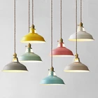 Современный подвесной светильник s Lamparas, Цветной алюминиевый абажур, светильник для столовой, подвесной светильник для дома, светильник E27