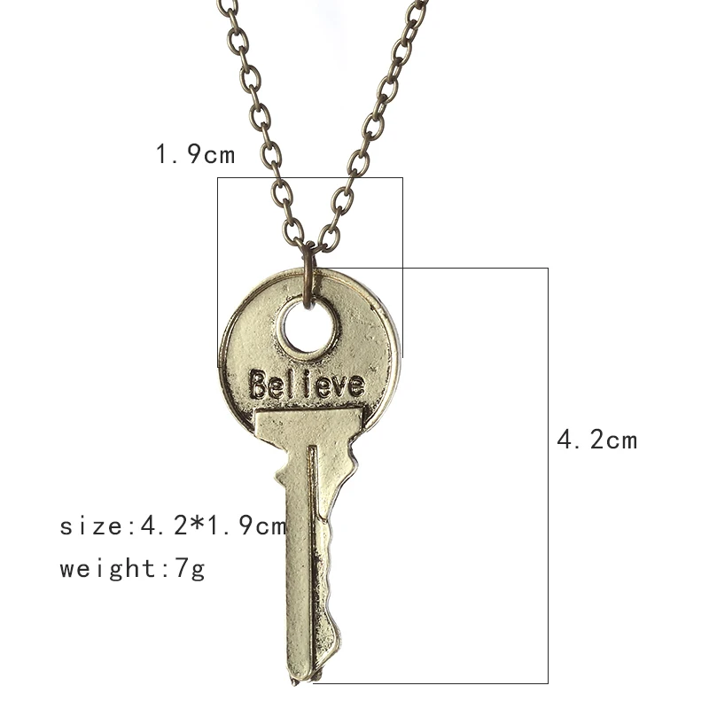 Модные Винтажные очаровательные ожерелья Believe Key двойные буквенные верующие