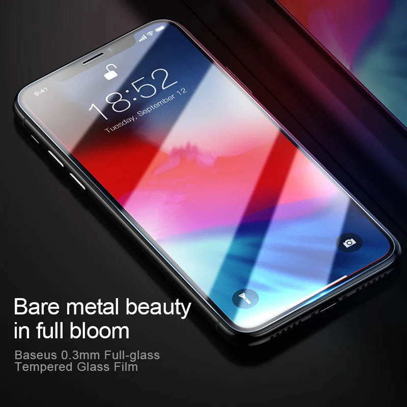 Baseus 0,3 мм Защитная пленка для экрана из закаленного стекла для iPhone Xs Max XR X S R Xsmax Защитная пленка для iPhone Xs Max
