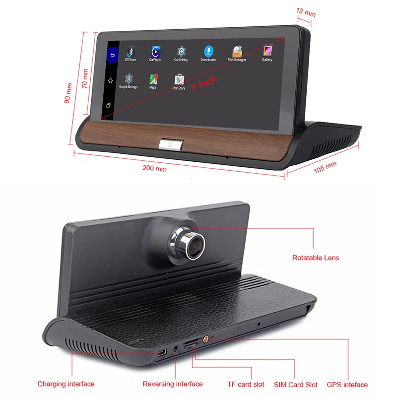 Видеорегистратор XST автомобильный 7 дюймов IPS Wi Fi GPS Bluetooth Full HD 5 0