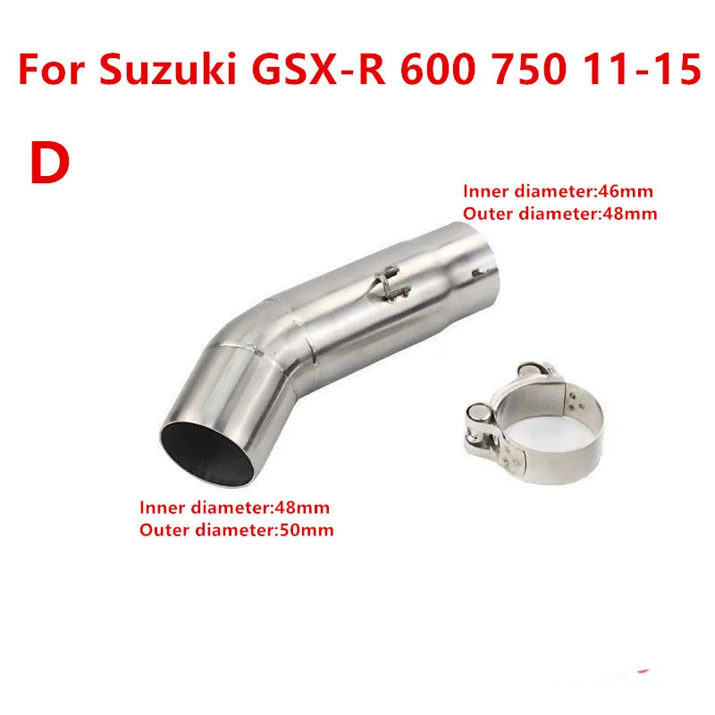Motorcycle 51MM Exhaust Muffler Mid Link Pipe Elbow For Suzuki GSX-R 600 750 1000 2005-2015 | Автомобили и мотоциклы