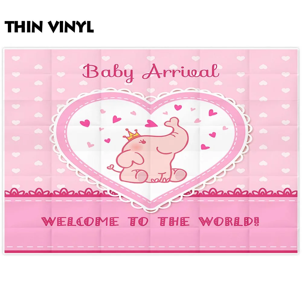 Allenjoy baby shower фон розовый девушка слон любовь сердца фото фотостудия фондовый