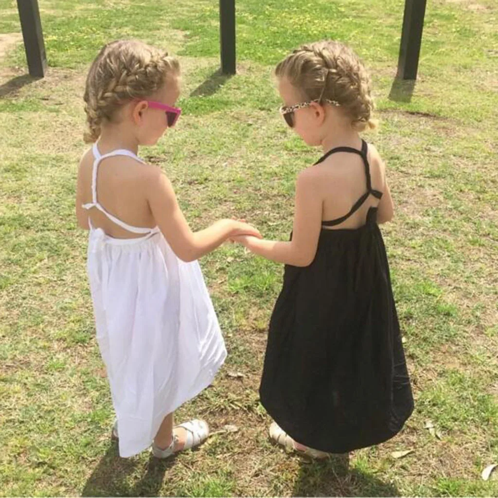 Платье для девочек Детские платья vestido однотонное платье-майка без рукавов