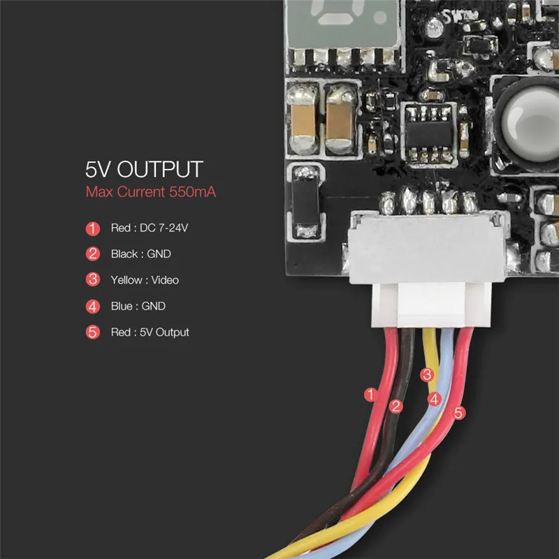 Eachine TX801 5,8G 72CH 0,01 мВт 5 мВт 25 мВт 50 мВт 100 мВт 200 мВт 400 МВт 600 мВт Переключатель AV VTX FPV передатчик для FPV квадрокоптера дрона