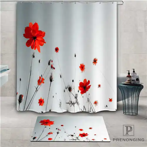 На заказ Маки (1) водонепроницаемый занавеска для душа коврик дома ванной комнаты