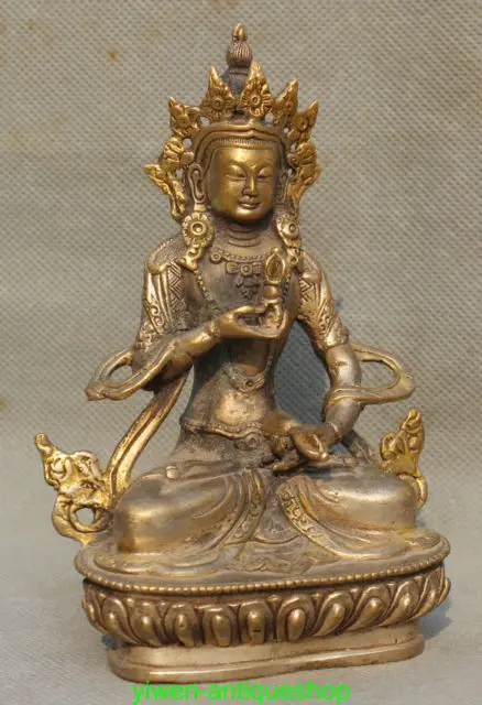 6' тибетский Буддизм Латунь Серебряный Сиденья Ваджрадхара Ваджрабхайравы