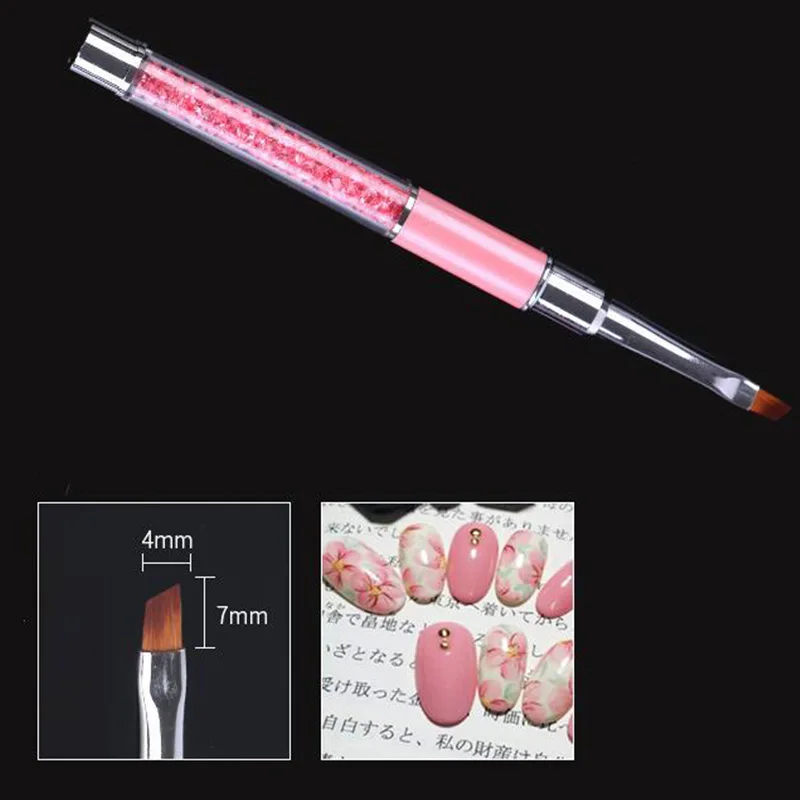 1 шт Кисть для рисования ногтей косой УФ гель ручка цветов 3d Французский маникюр