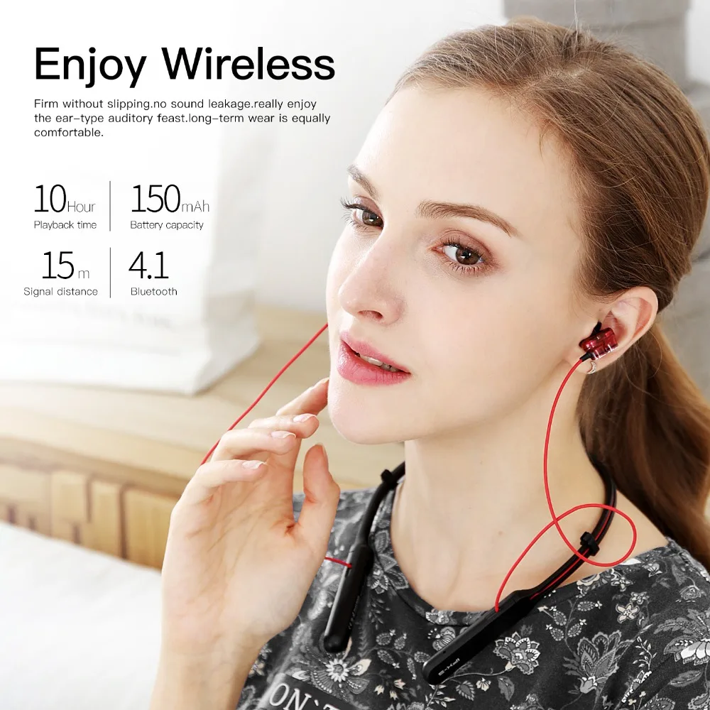 Plextone BX345 Bluetooth Беспроводные наушники с шейным ремешком HIFI стерео бас микрофоном
