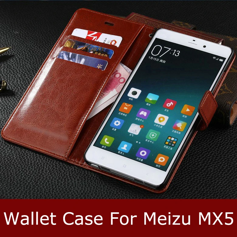 Чехол бумажник из натуральной кожи для Meizu MX5 Магнитный чехол MX с 5 картами 2017|cover