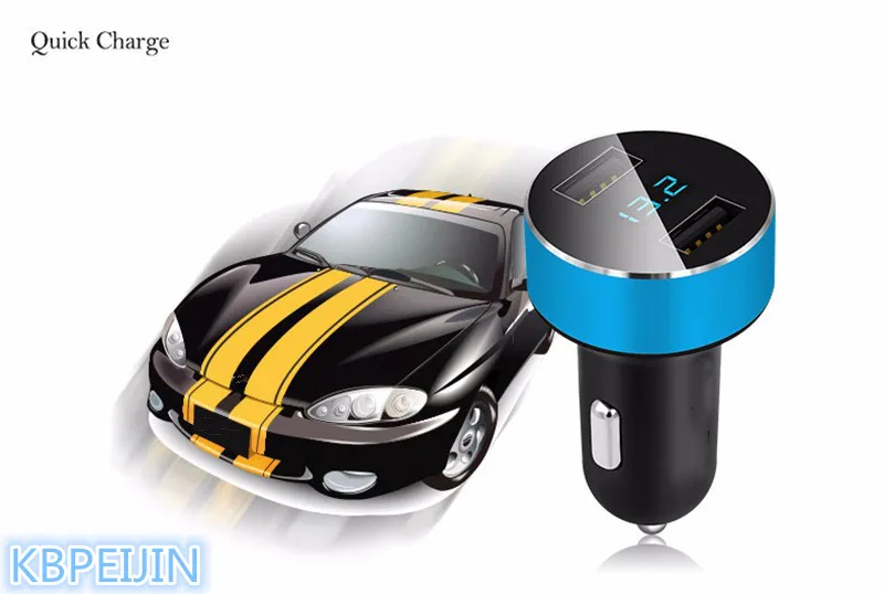 Новое автомобильное зарядное устройство с двумя USB-портами и светодиодной