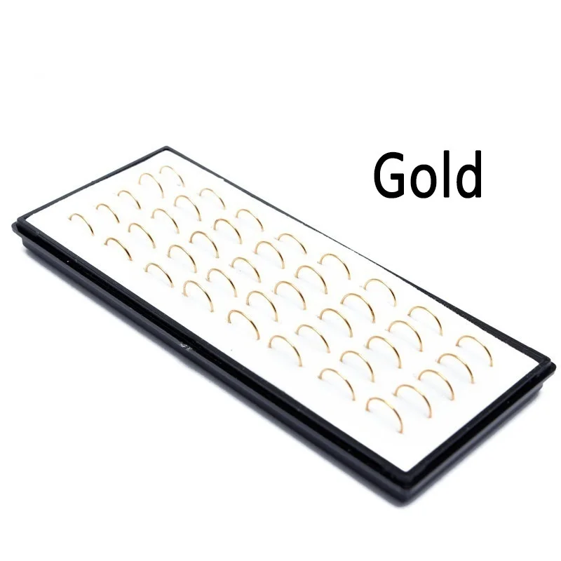 Gold 40 шт./кор.) модное ювелирное изделие для тела, 9*0,6 мм Красочные Нержавеющая сталь нос кольцо-гвоздик в нос в стиле панк ювелирные изделия для пирсинга - Окраска металла: Gold