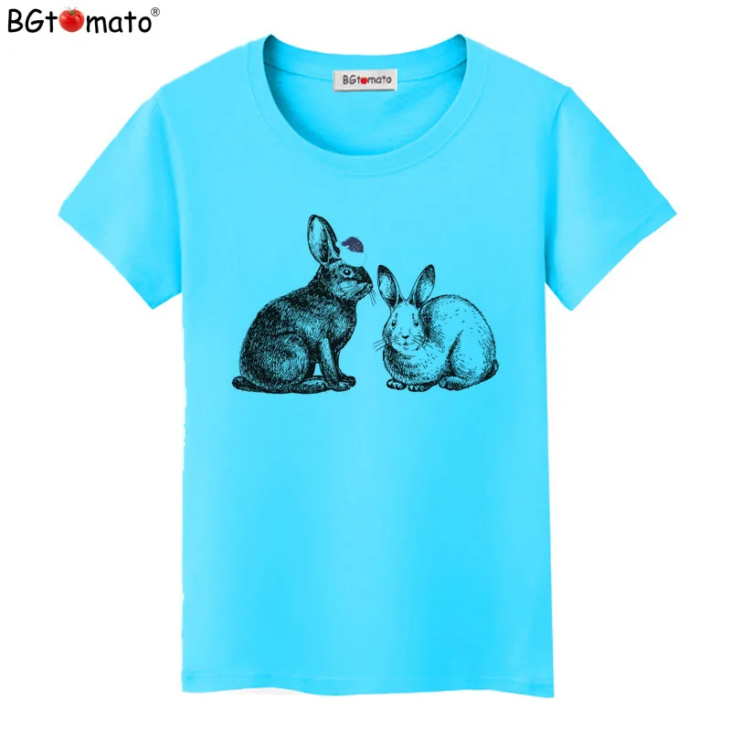 

BGtomato lovely rabbits women t-shirts Beautiful style short sleeve casual shirts Good quality brand new tops cool tees