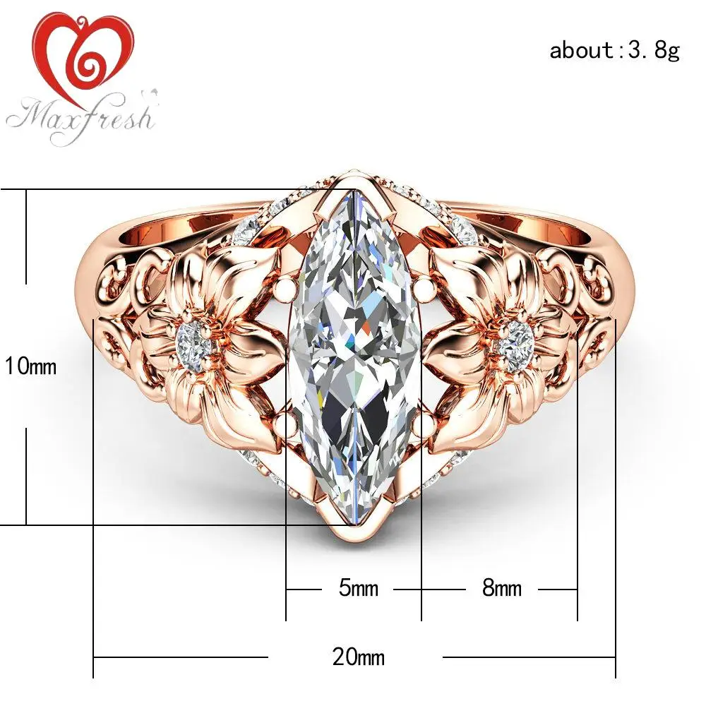 Maxfresh Мода кубического циркония Electroplated Роза Кольца для Для женщин | Украшения и