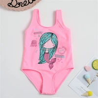pink cartoon swimsuit for girls age 1 8y toddler girl mermaid one piece bathing suit pool baby swimming suit