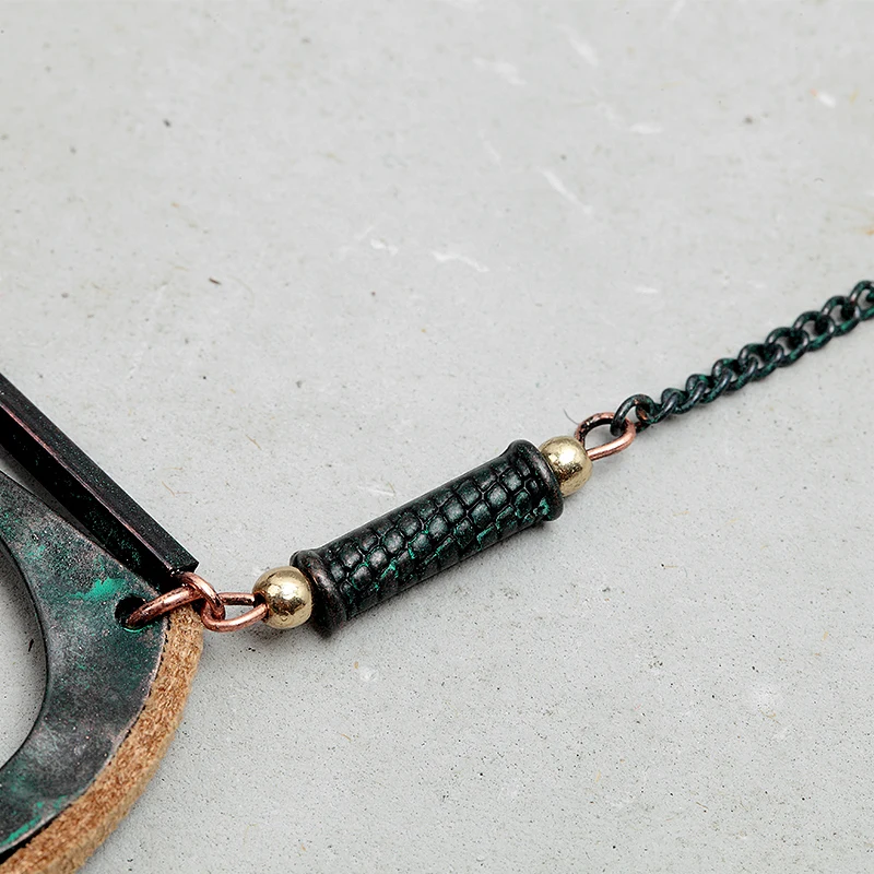 

2017 Vintage Patina Brown Tassel Necklace Long Chain Crystal Bead Geometric Necklaces for Women New Designs MYC02027