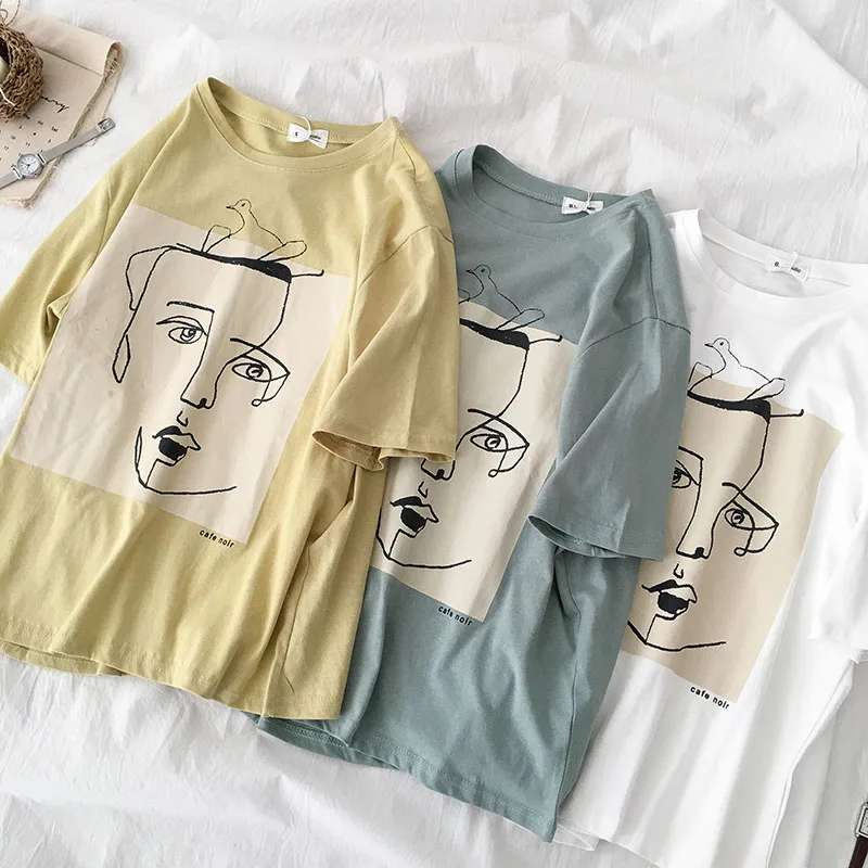 Женская футболка с коротким рукавом лето 2009 новая Корейская версия свободный