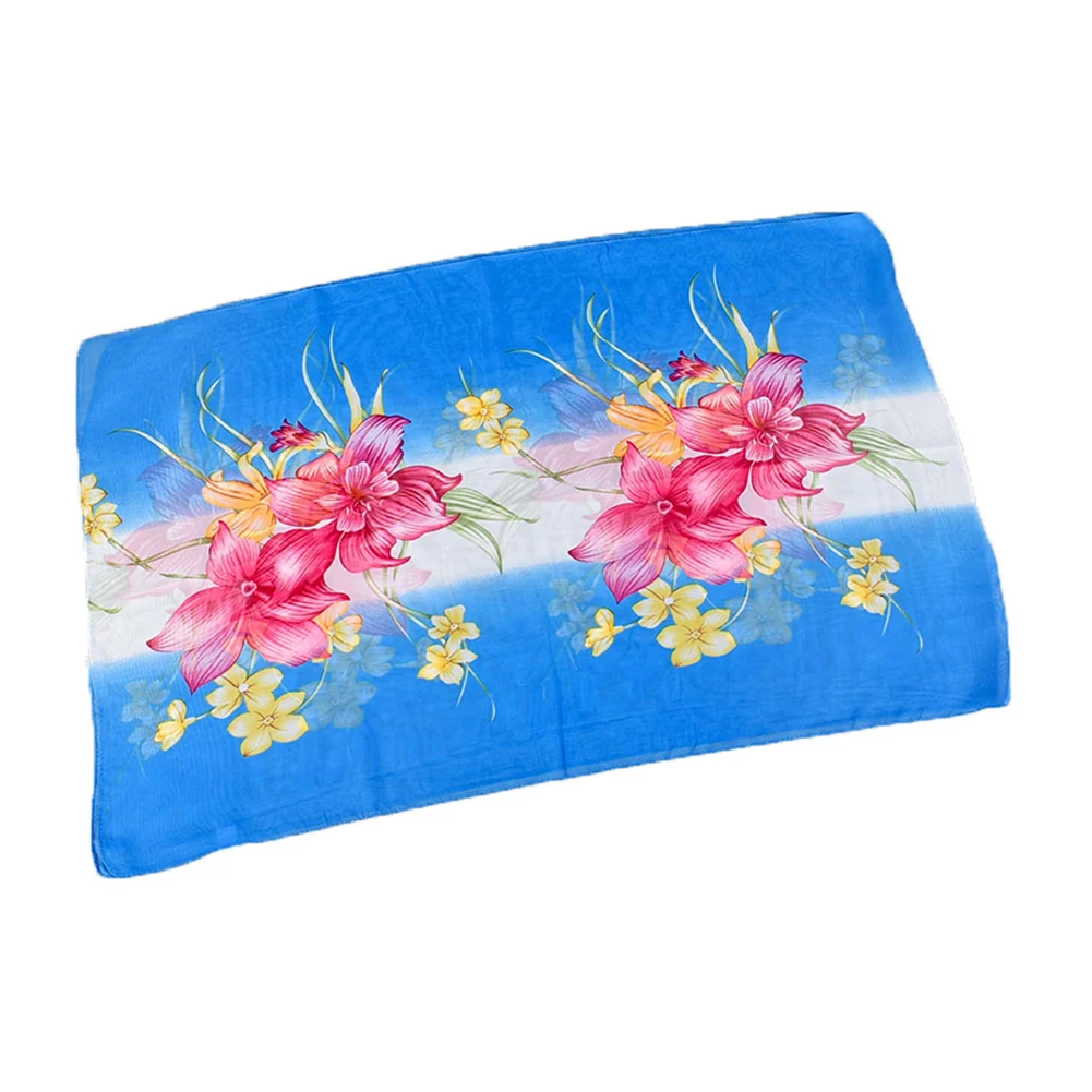 Элегантный женский цветочный принт пляжный шифоновый шарф шарфы шаль для шеи |