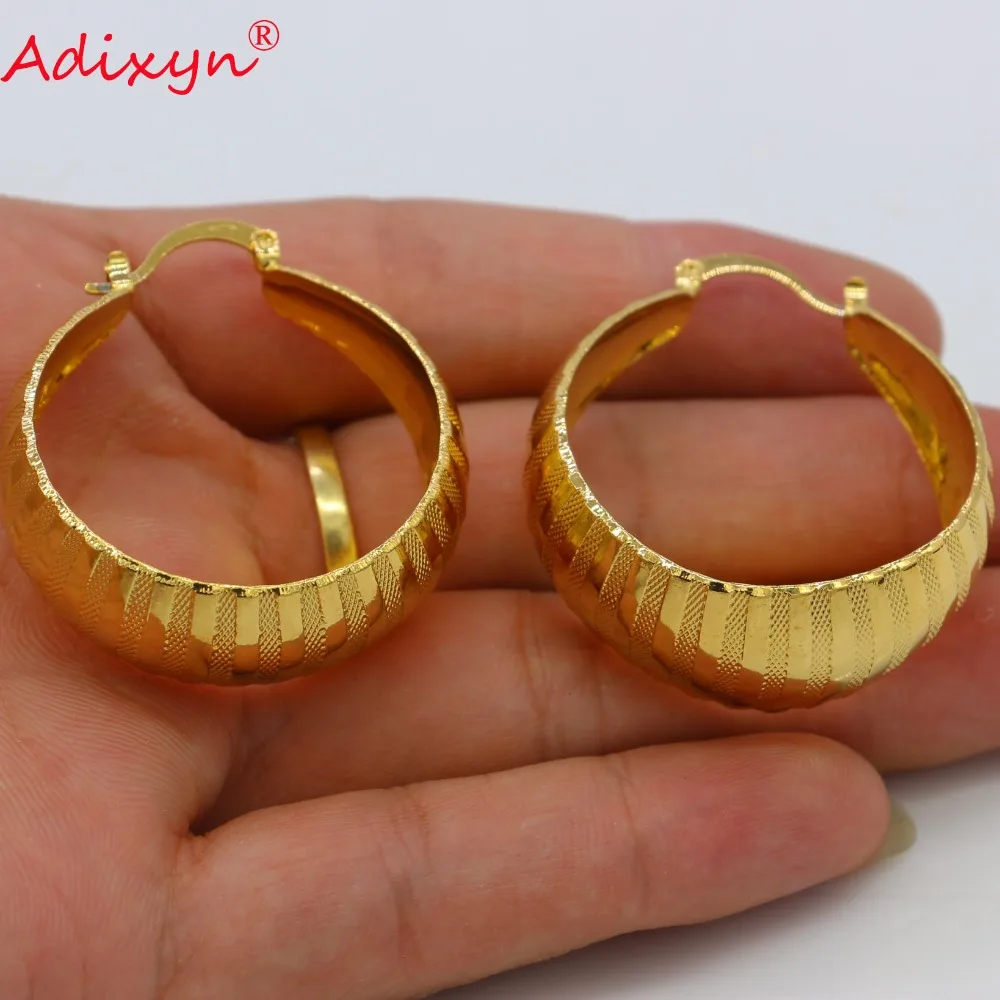Adixyn серьги кольца большого размера модные ювелирные изделия золотого цвета