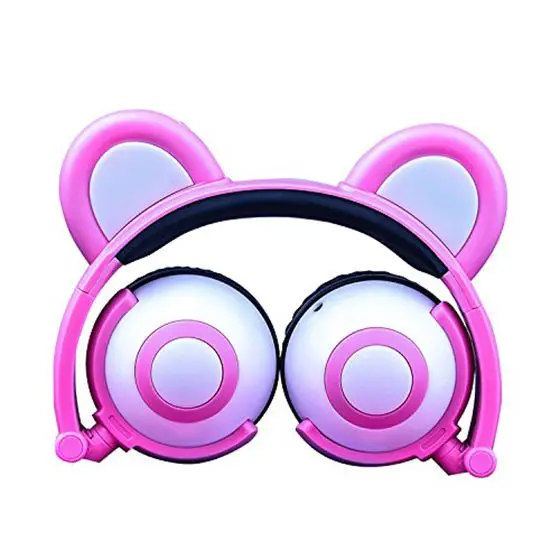 Медведь наушники мигает светящиеся Косплэй Cat Fancy складные Over-Ear игровой