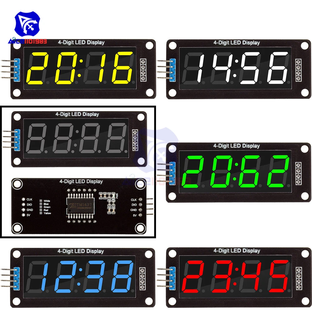 Светодиодный модуль для часов diymore TM1637 4-битный 0 56 дюйма 7 сегментов