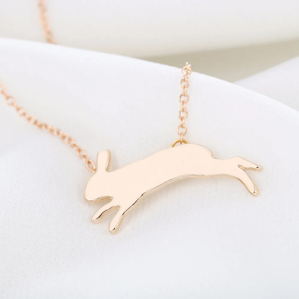 Массивное ожерелье Kinitial в виде Прыгающего кролика подвески бегущего женское
