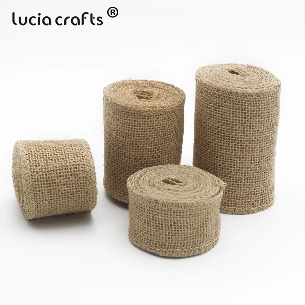 Lucia crafts 3 года/лот 4 см/5 см/8 см/10 см джутовые Мешковины Ленты Hessian рулоны деревенская ткань для украшения свадебной вечеринки V0504