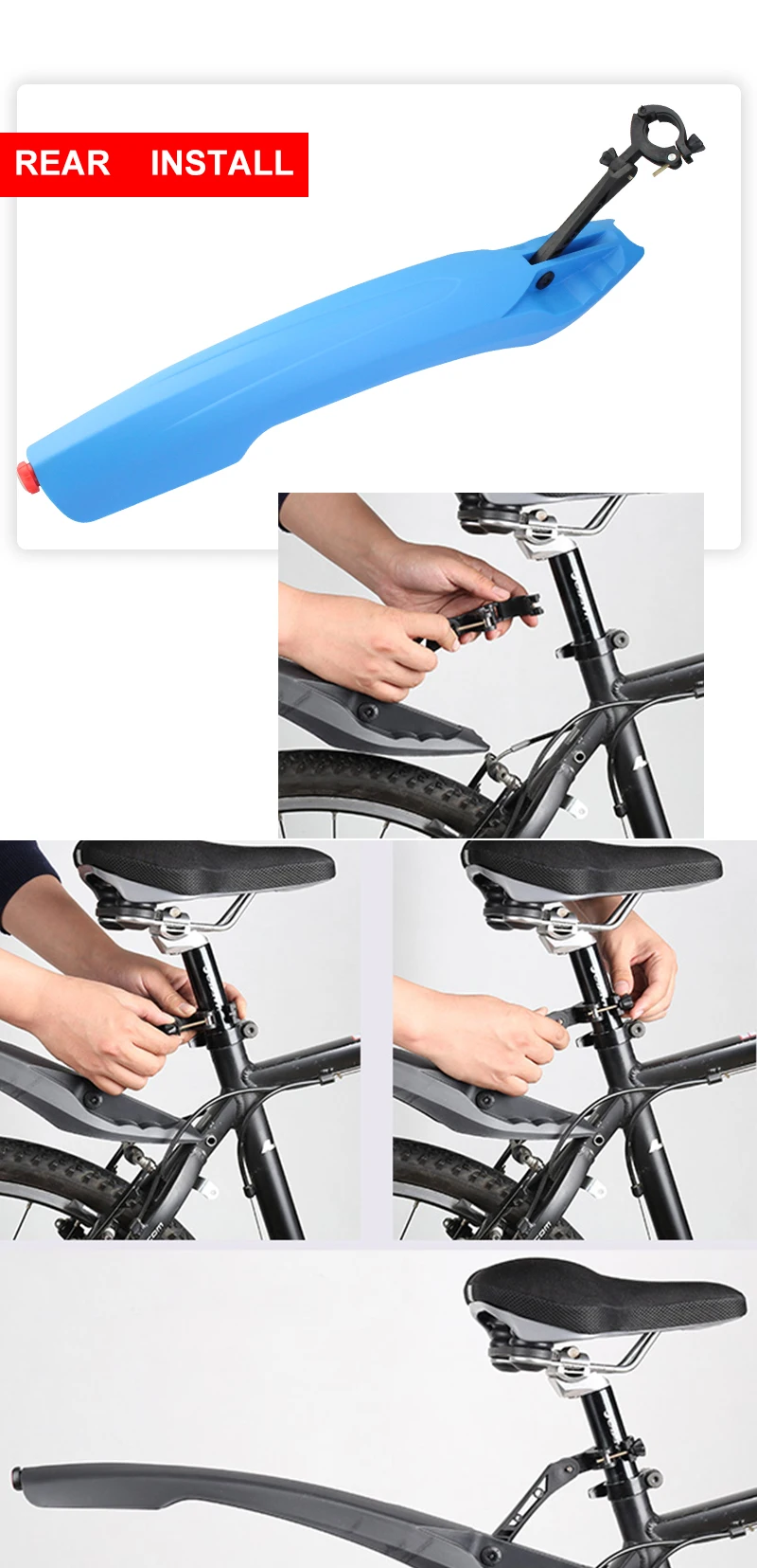 PCycling велосипедный брызговик передние/Задние быстросъемные крылья дорожный велосипед крыло для горного велосипеда брызговик крылья части с задним фонарем светодиодный