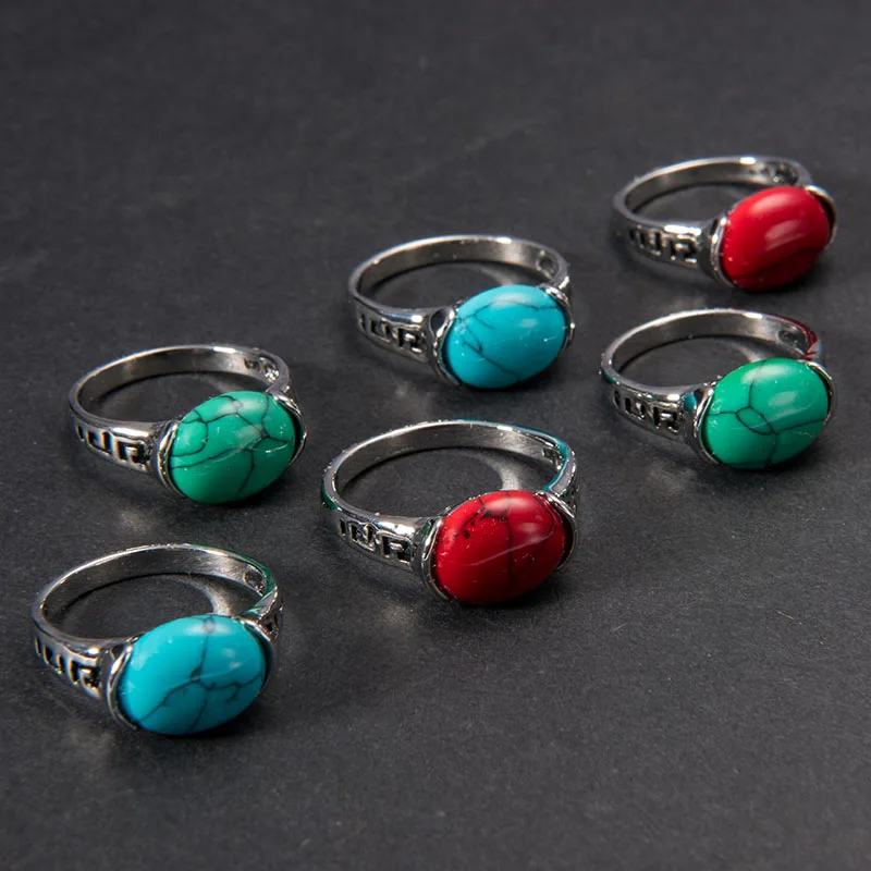 Лидирующий бренд винтажное Ювелирное кольцо с натуральным камнем синий красный