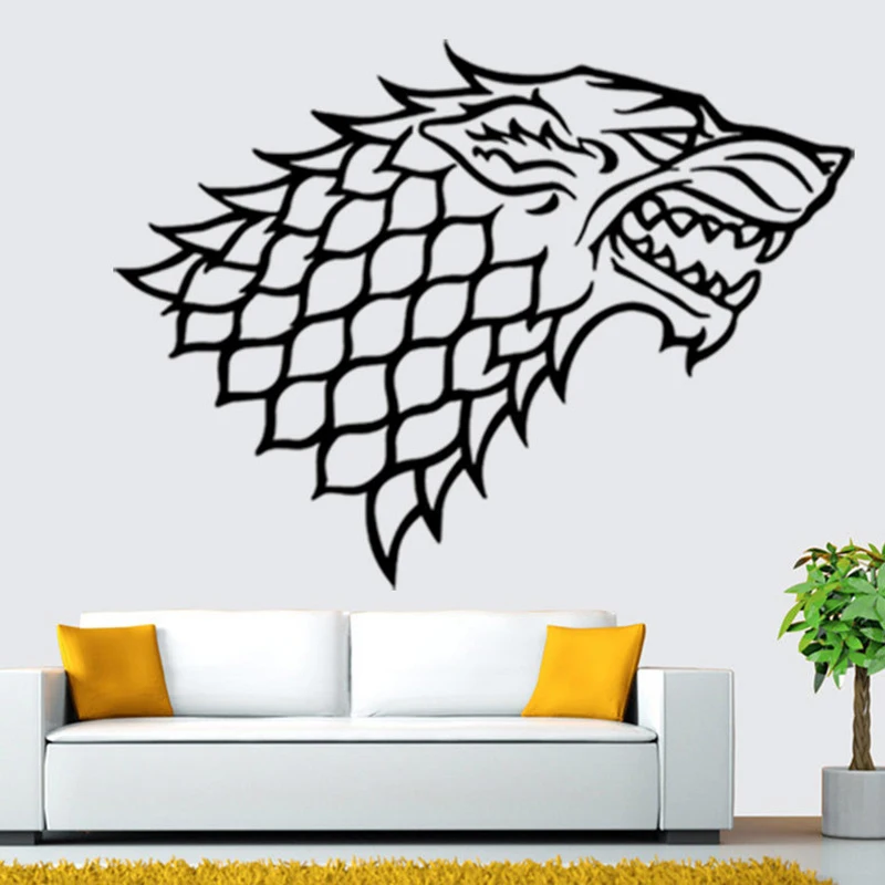 Наклейка на стену с эмблемой дома Старка для семьи Direwolf Настенная спальни