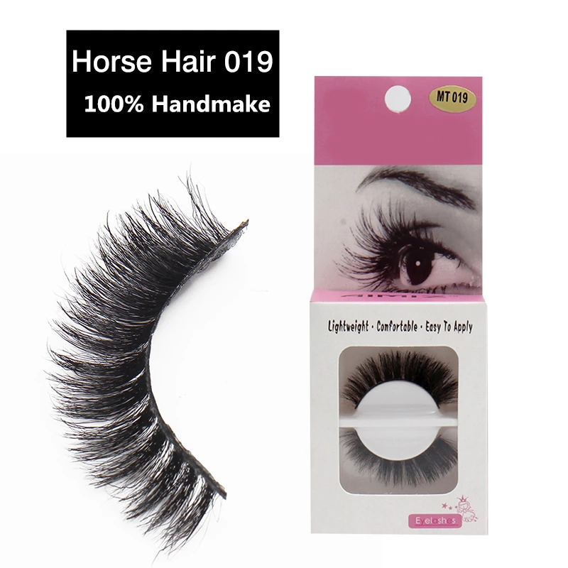 Накладные ресницы 1 пара ручная работа настоящие конские волосы толстые мягкие