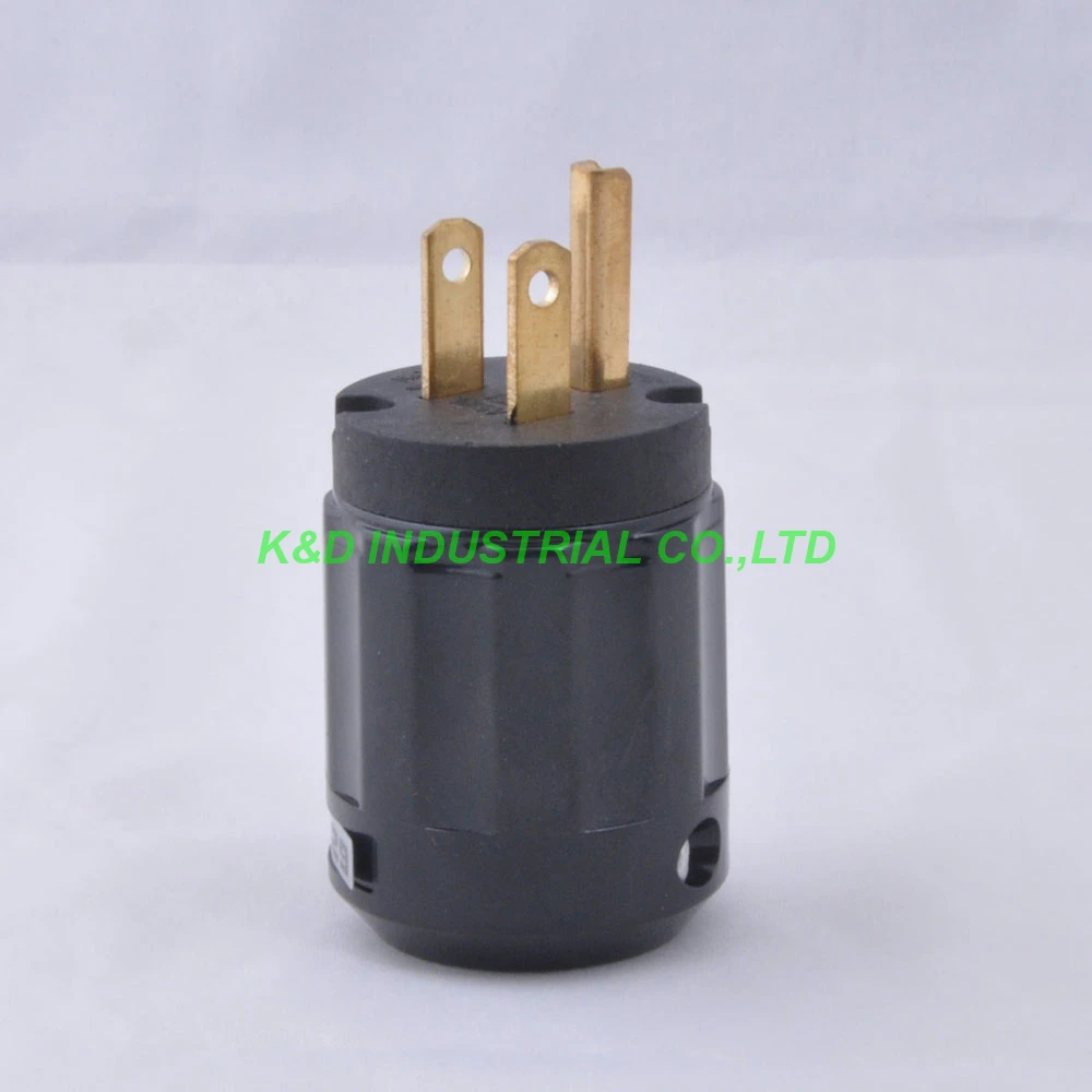 

1pc Guitar Audio Grade AMP AC Main US Power Plug Male Polish Brass Black