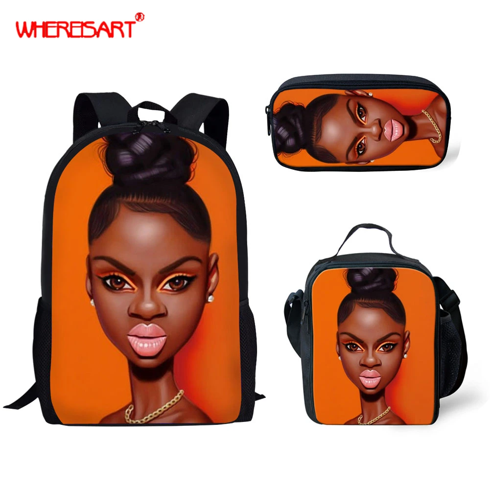 WHEREISART школьные рюкзаки для девочек детские сумки черного цвета большие детей в