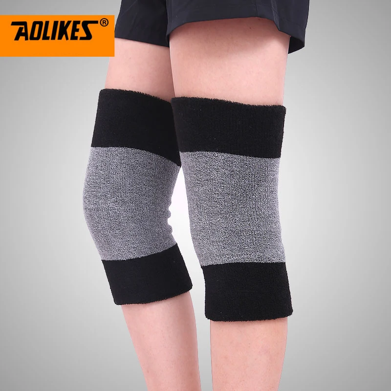1 Pair Outdoor Sports Riding Warm Knee Pads Protector Protective Elastic Thermal Winter Protection Thin Kneepad Kneecap Kneelet