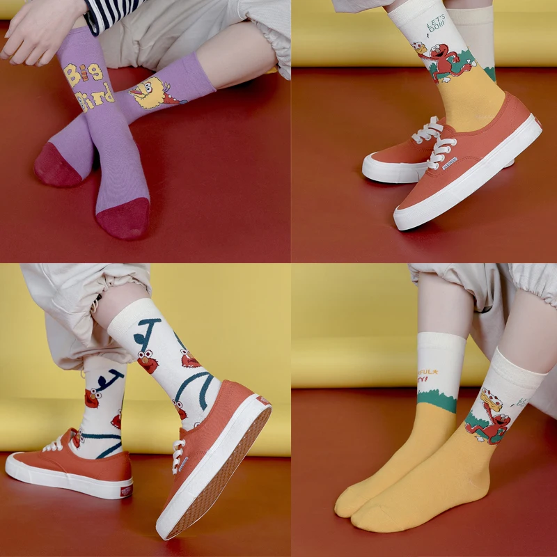 5 пар/компл. Модные женские/мужские носки яркие хлопковые в стиле Харадзюку