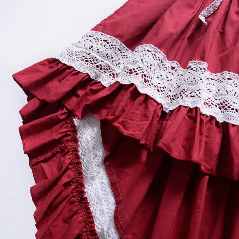 Girls Dresses 2019 Spring New Children's Wear Sweet Front Short Long Lace Backless Irregular Dovetail Dress | Детская одежда и