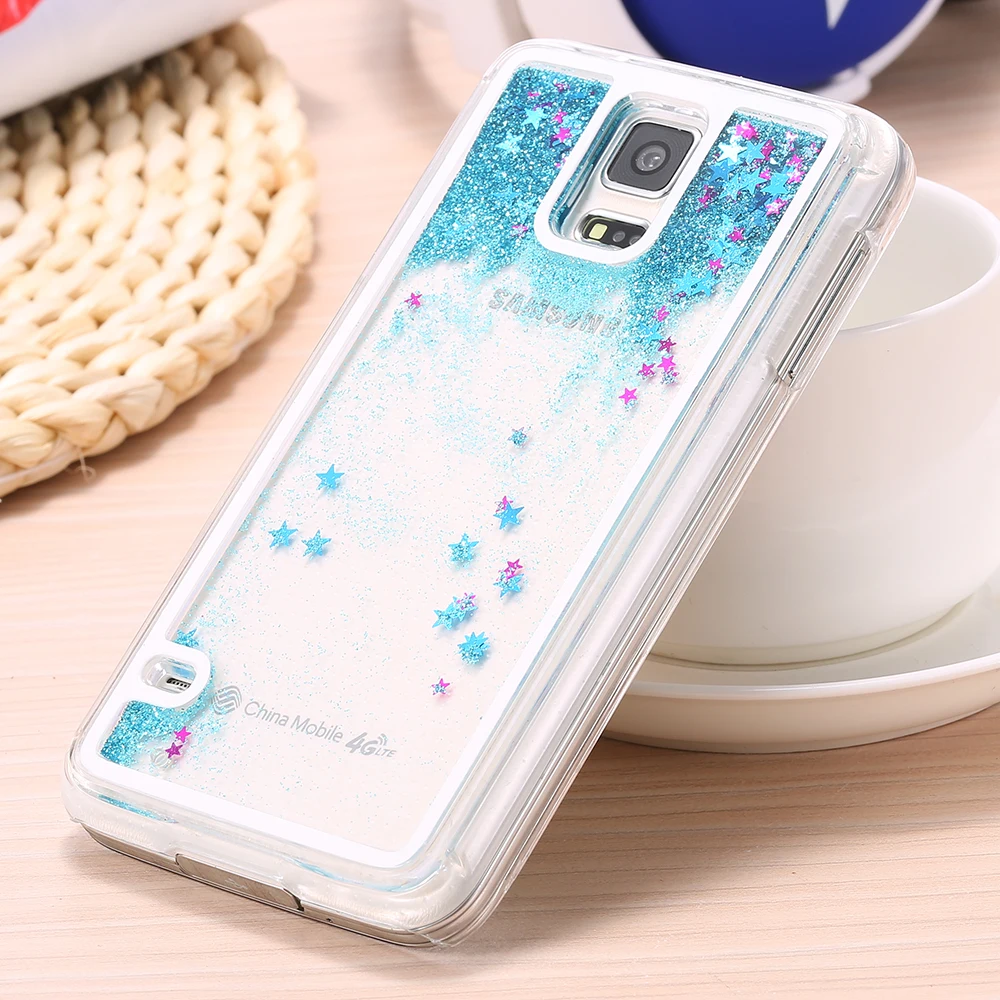 S5 S6 прозрачная жидкость Плывун Bling Блеск звезды люкс чехол для Samsung Galaxy i9600 / G9200