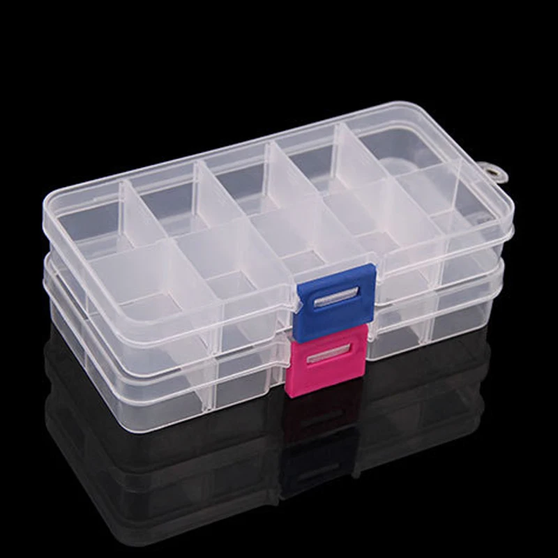 1pcs Box Storage Plastic Organizer Case Jewelry Adjustable Clear Craft Grid Compartment |
