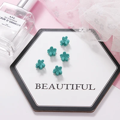 Light Green 5PCS 10 шт./лот милые разноцветные вишни для девочек маленькие когти для волос Принцесса Милая заколка для волос шпильки для волос повязка для волос Детские аксессуары для волос - Цвет: Light Green 5PCS
