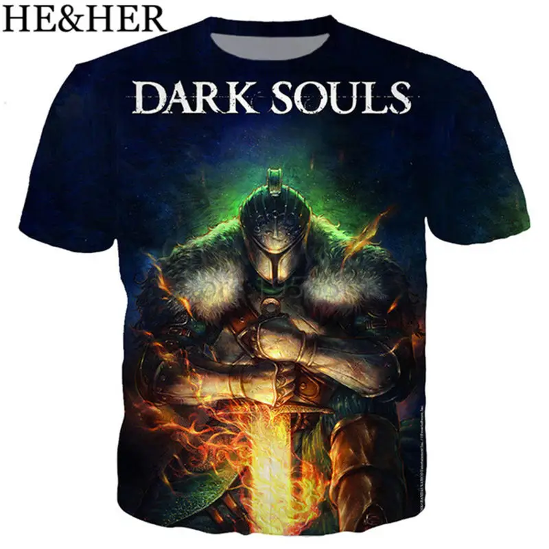Latest arrival game dark soul t shirt men/women 3D printed t-shirts Short sleeve Harajuku style tshirt streetwear unisex tops | Мужская