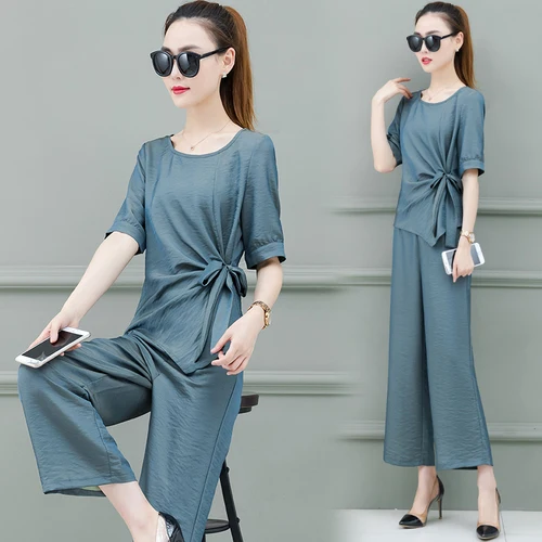 Плюс размер 4xl женский комплект 2 шт. брючный костюм модный летний Conjunto Feminino