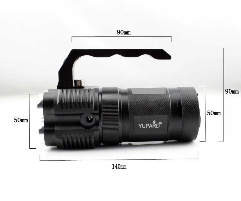 Yupard высокояркий портативный светильник-фонарь 4* XM-L T6 светодиодный светильник-вспышка Точечный светильник 18650 перезаряжаемый фонарь на батарейках поисковый светильник