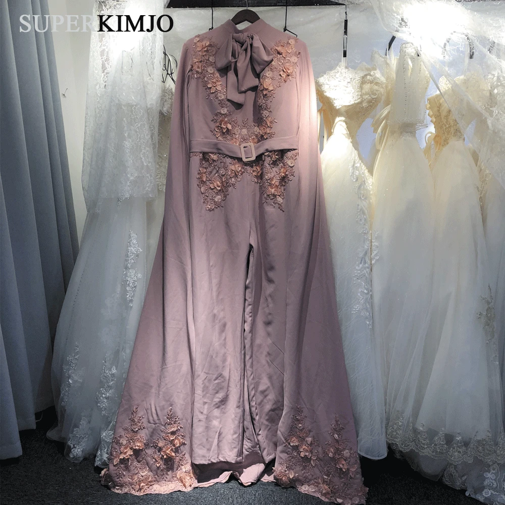 Комбинезон SuperKimJo пыльный розовый для женщин 2020 Кружевная аппликация 3D брюки с