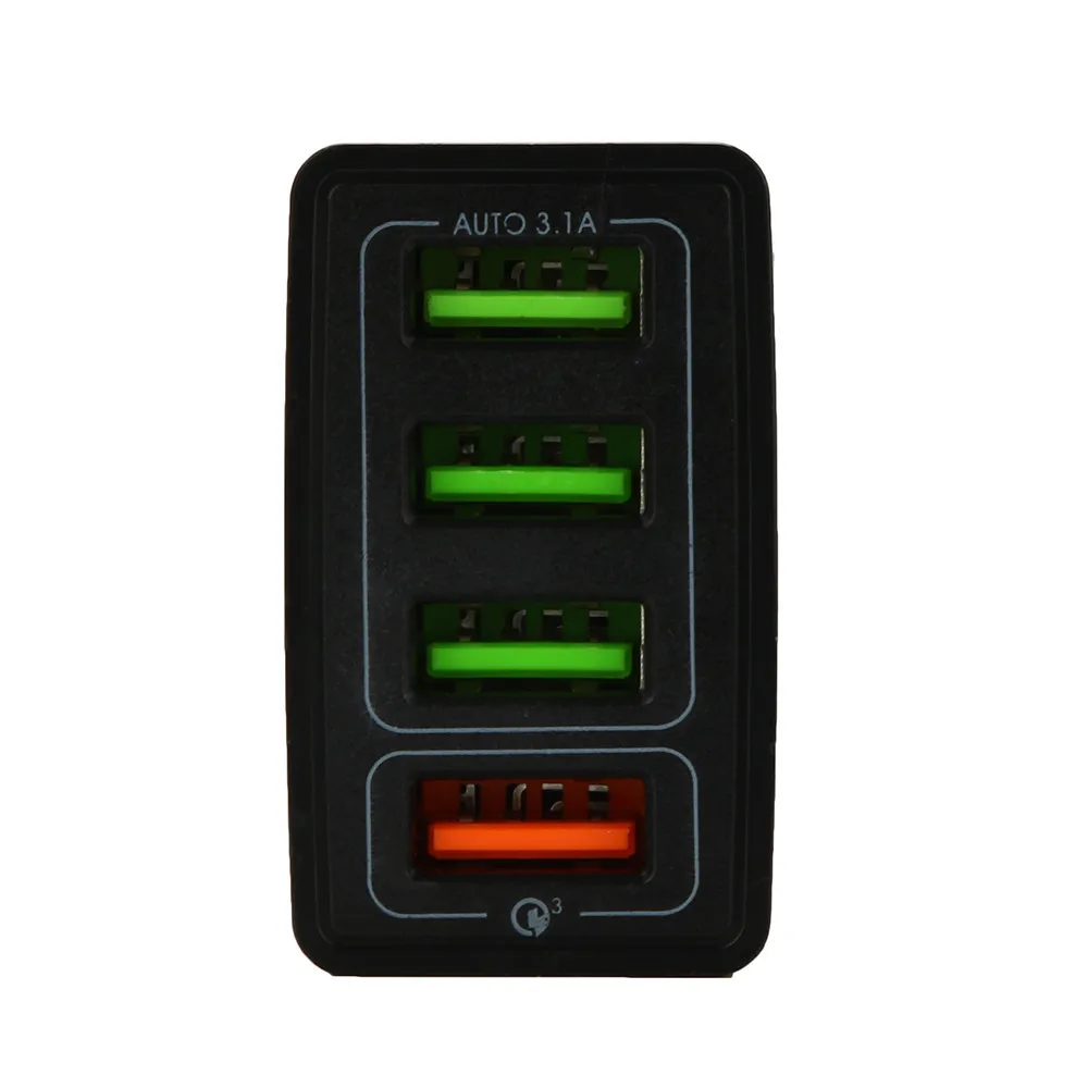 QC3.0 зарядное устройство для мобильного телефона 4USB Быстрая зарядка зарядное устройство для путешествий умная зарядная головка